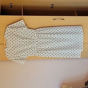 White Midi-dress with Black polkadots